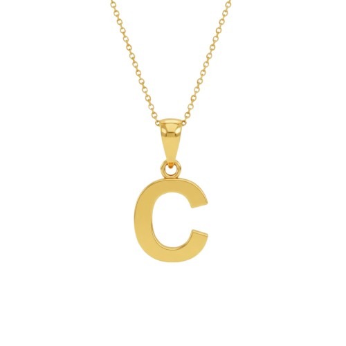Initial C Geometric Pendant.