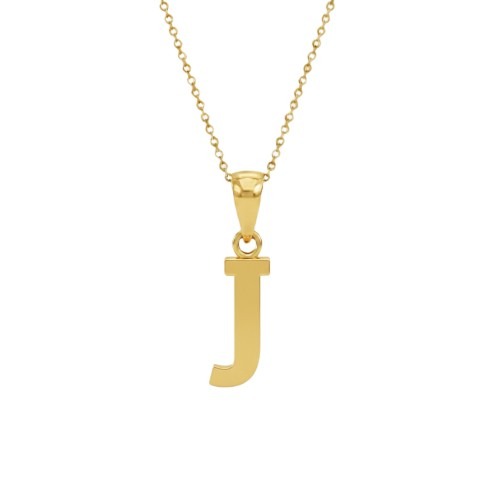 Initial J Geometric Pendant.
