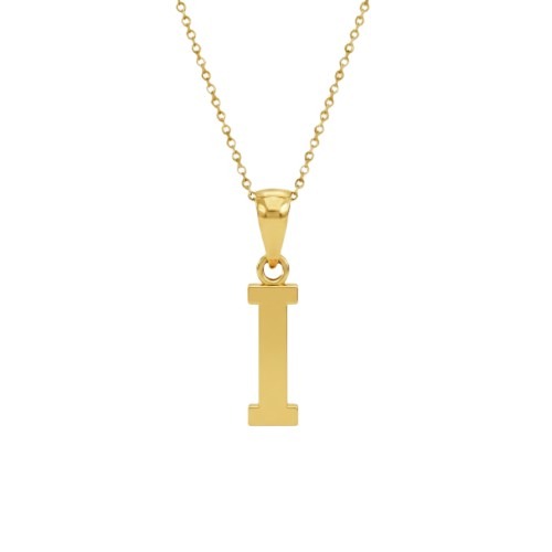 Initial I Geometric Pendant.