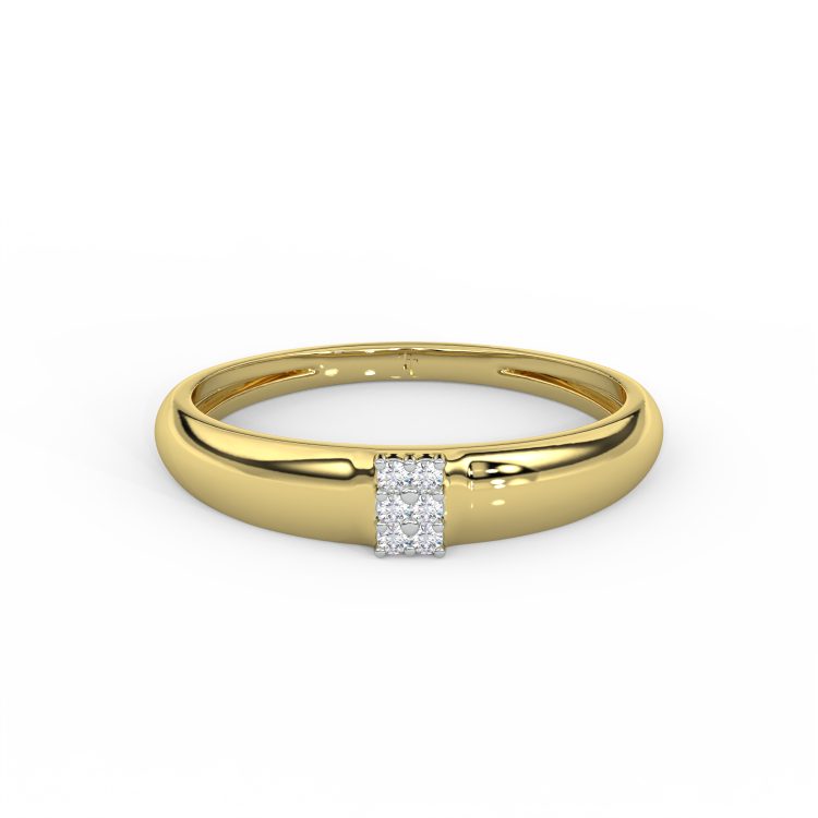 Minimalist Pave Square Ring