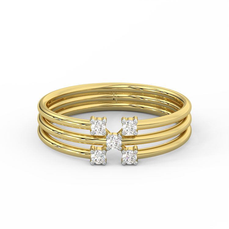 Five-Stone Stacked Band Ring