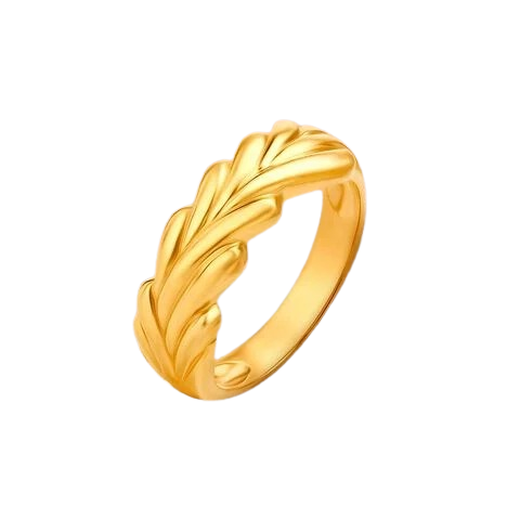 Golden Laurel Leaf Ring