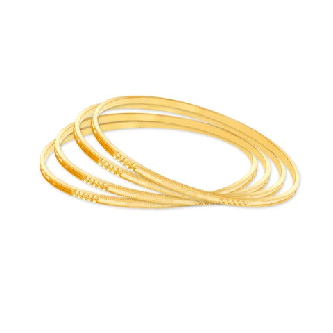Golden Quad-Stack Heritage Bangle Set