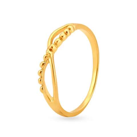 Golden Beaded Orbit Ring