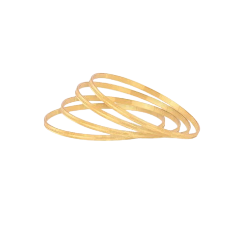 Golden Quad-Set Subtle Texture Bangles