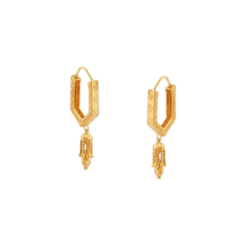 Geo-Jali Gold Hoop Earrings