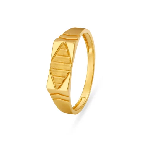 Golden Pyramid Signet Ring