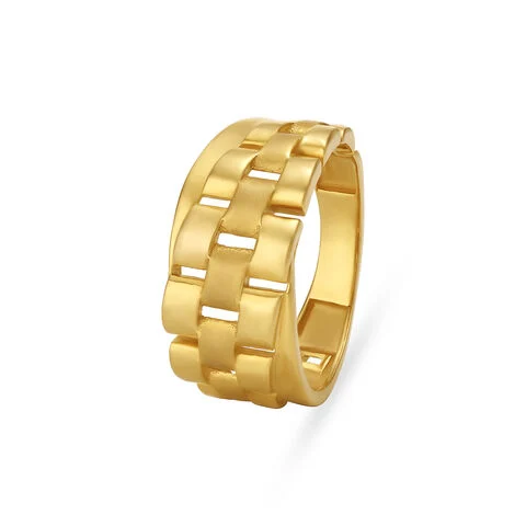 Golden Weave Statement Ring