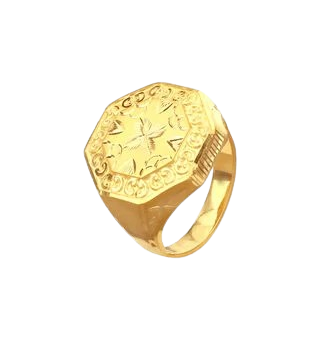 Zenith Octagon Gold Signet Ring