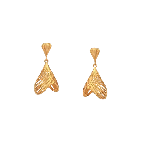 Sculptural Gold Helix Drop Earrings