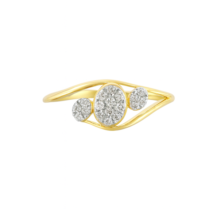 Celestial Trio Diamond Cluster Ring