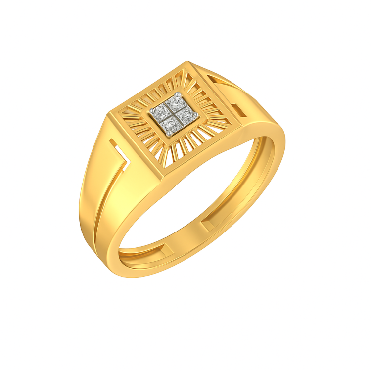Radiant Square Diamond Gents Ring