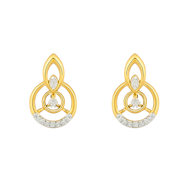 Diamond & Gold Interlink Studs