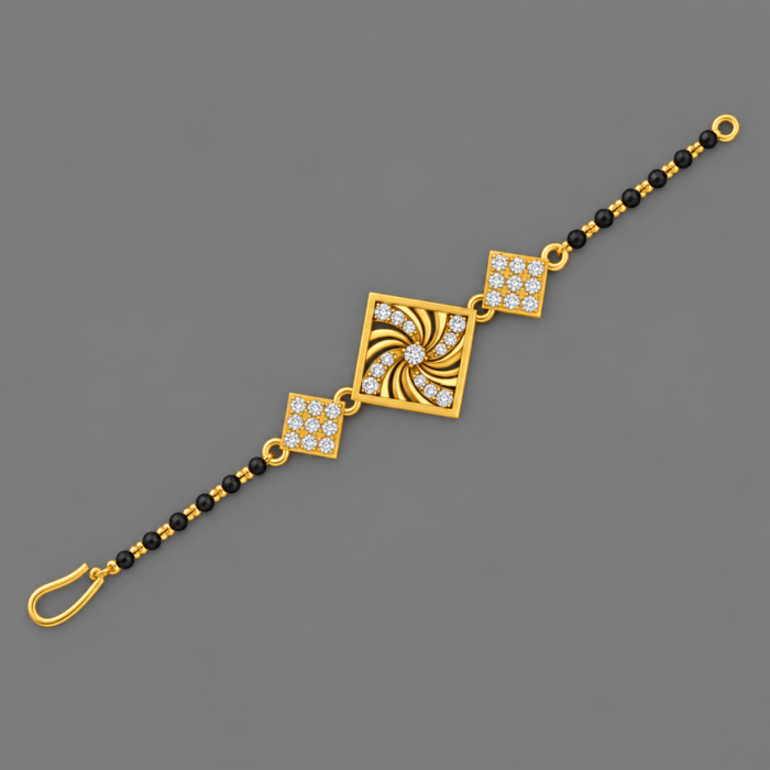 TM-824 Geometric Twirl Diamond Bracelet