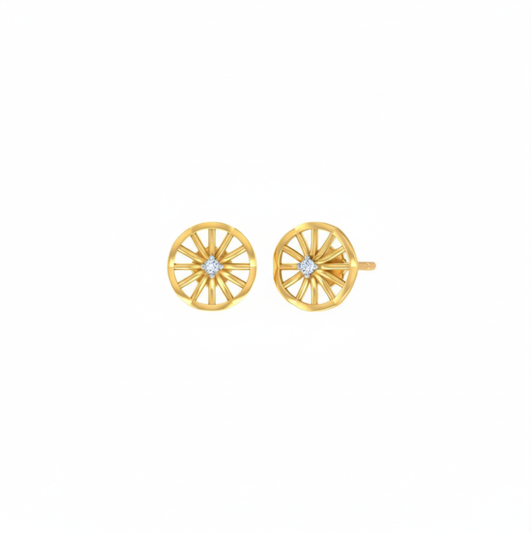 Sunburst Diamond Stud Earrings