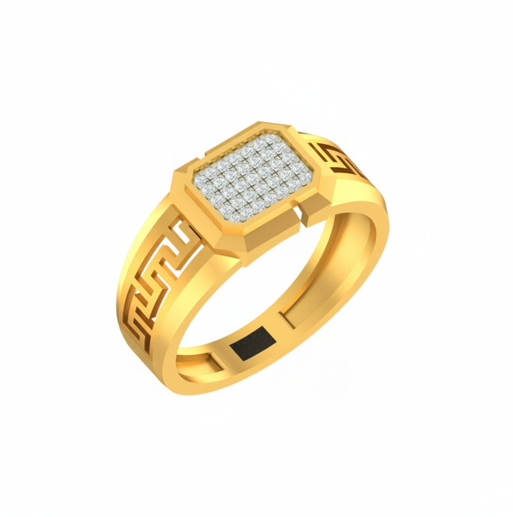 Greek Key Diamond Ring