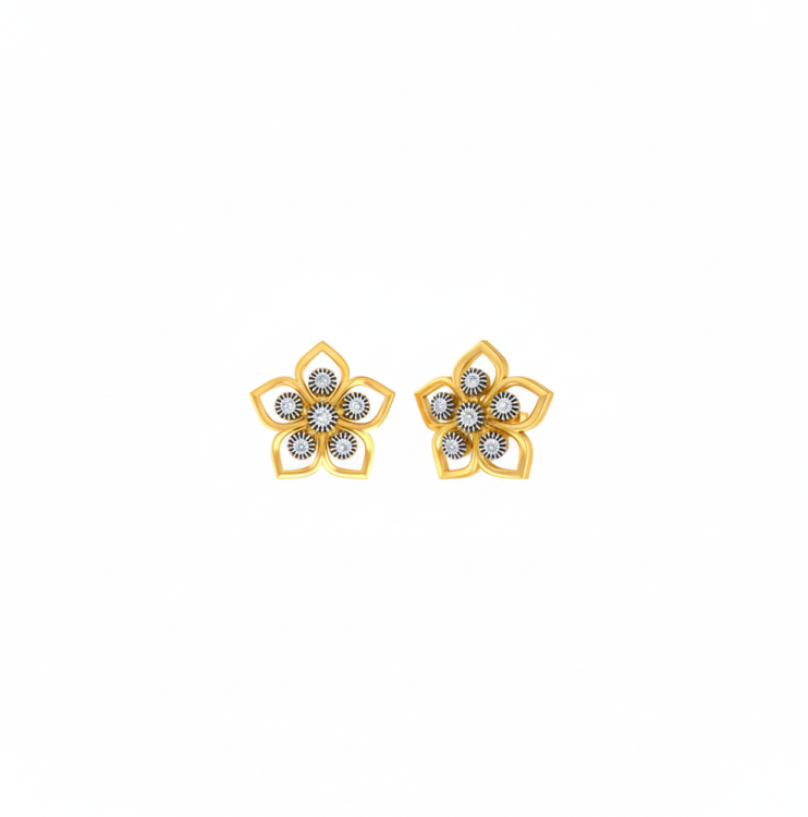 Traditional Gilded Flora Studs