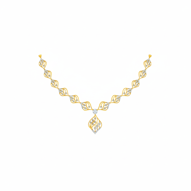 Diamond Swirl Cascade Necklace