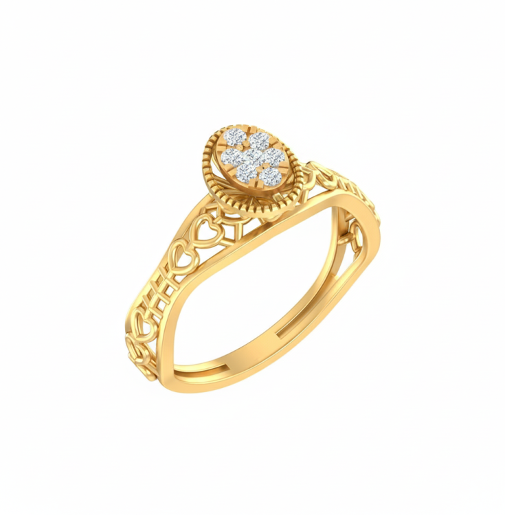 Sweetheart Filigree Diamond Ring