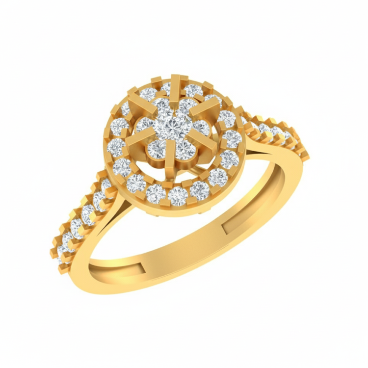 Stellar Radiance Diamond Cluster Ring