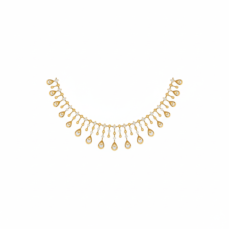 Diamond Teardrop Fringe Necklace