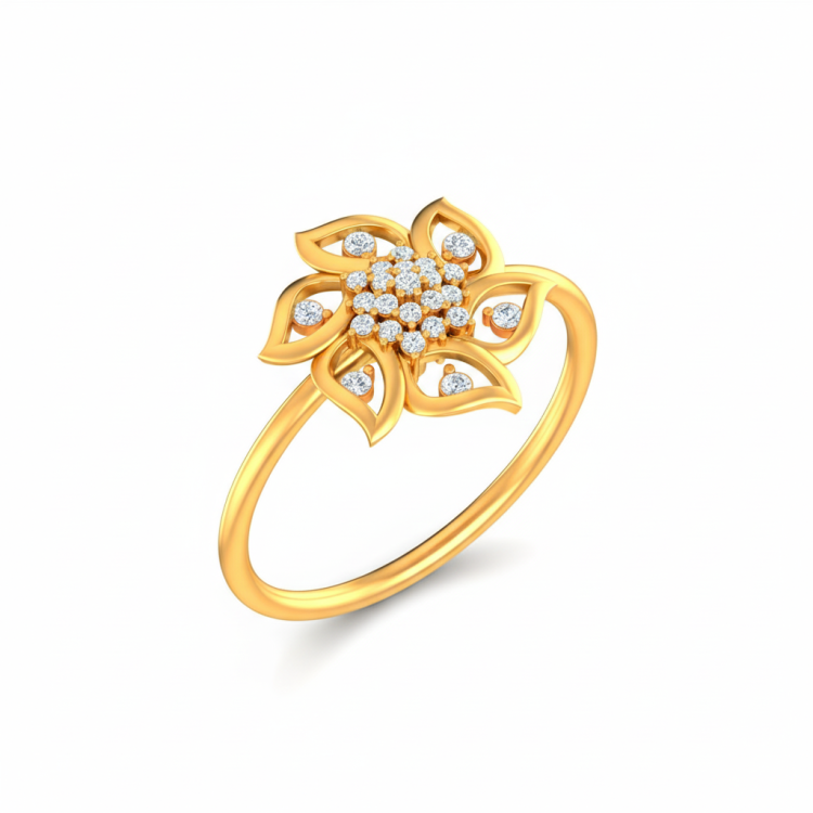 Sunburst Blossom Diamond Ring