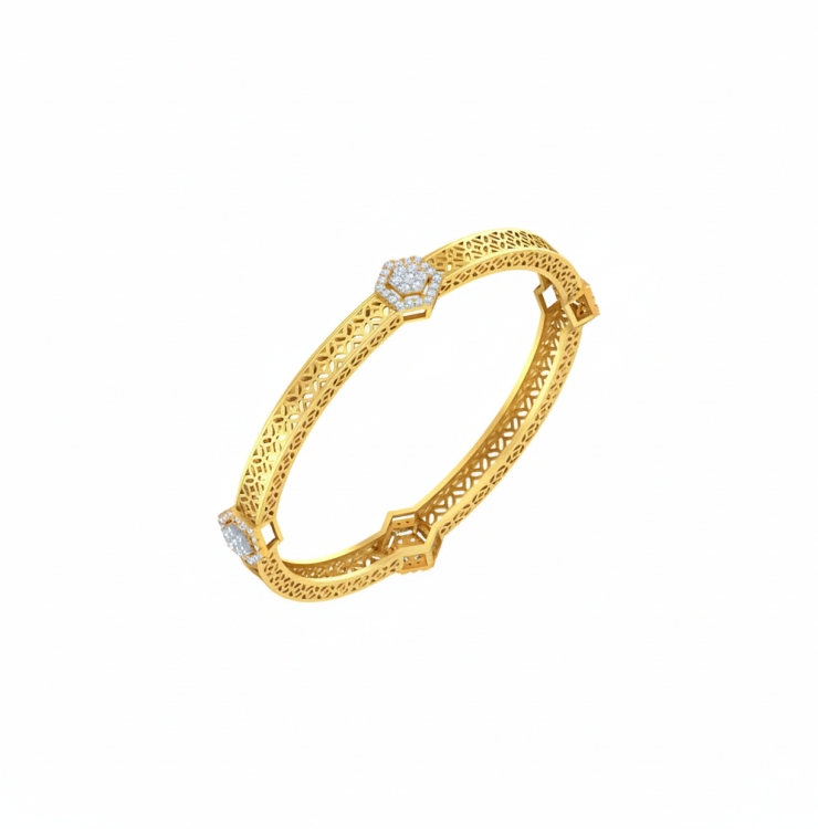 Regal Lattice Diamond Bangle