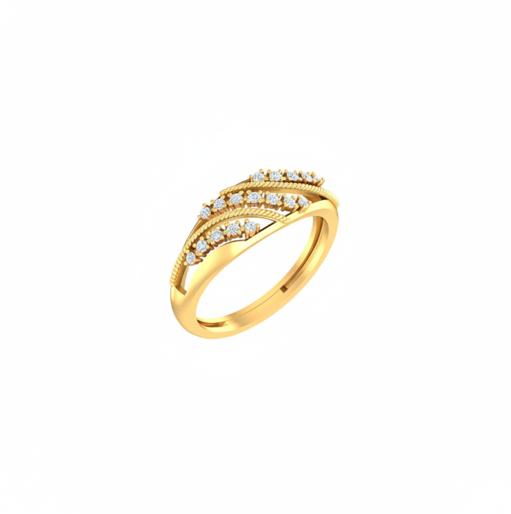 Sparkling Wave Diamond Ring