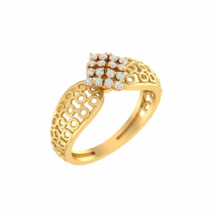 Intertwined Circle Diamond Ring