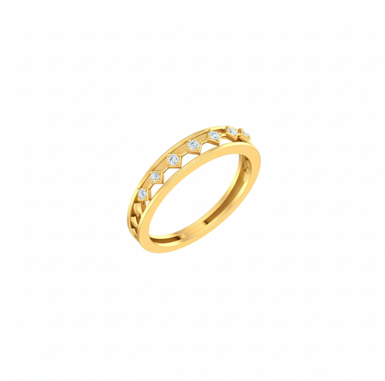 Rose Gold Lattice Diamond Band