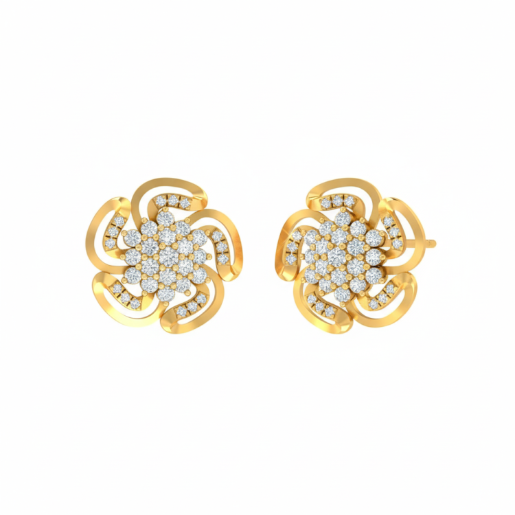 Minimalist Diamond Heart Studs