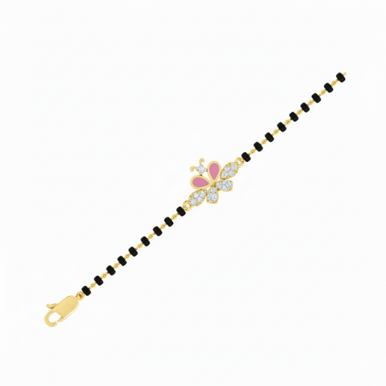 Whimsical Butterfly Diamond Mangalsutra