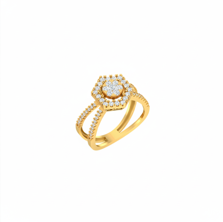 Radiance Hexagon Diamond Ring