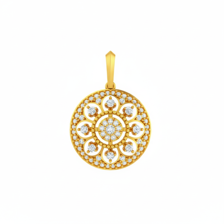 Mandala Bloom Diamond Pendant