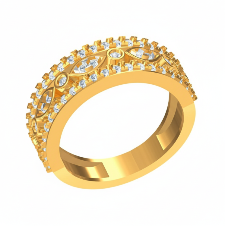 Opulent Trellis Diamond Ring