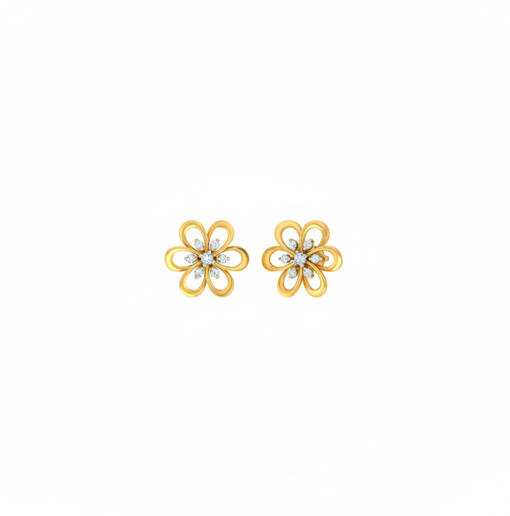 Blossoming Diamond Flower Studs