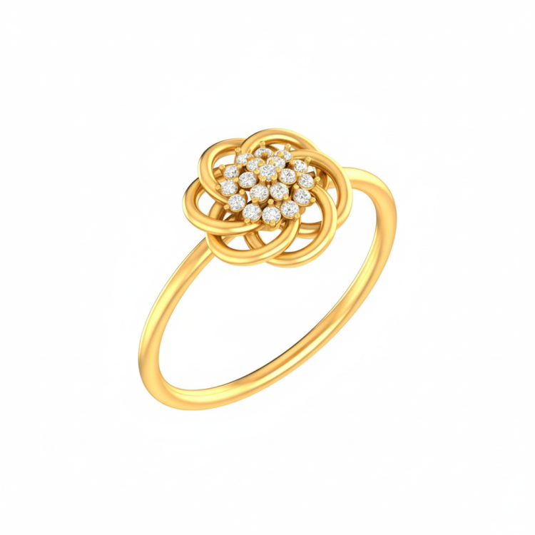 Entwined Petals Diamond Ring