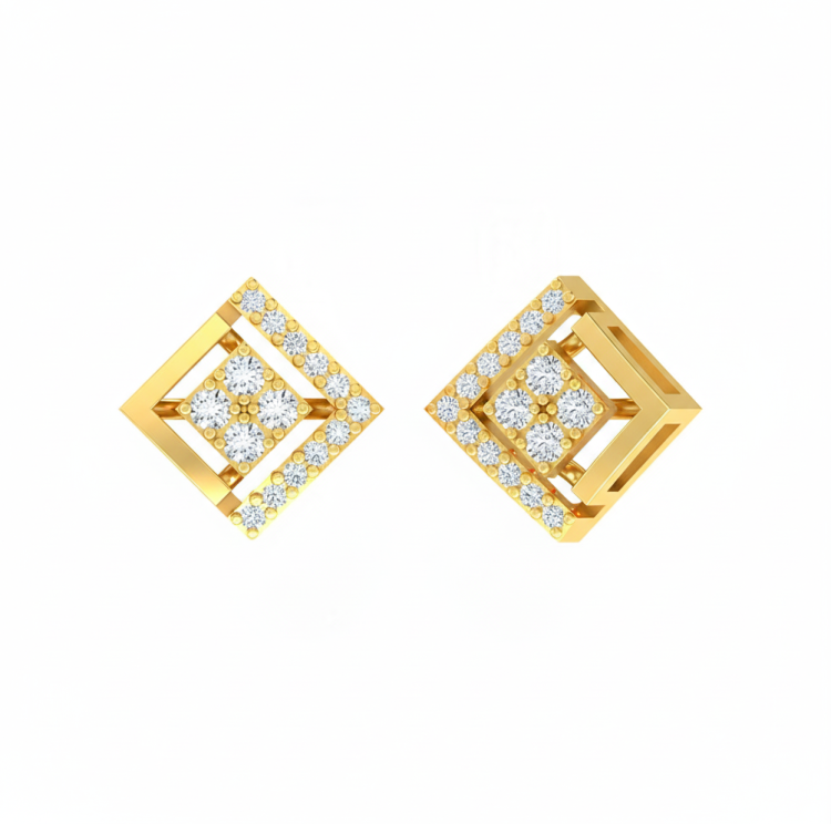 Geometric Prism Diamond Studs