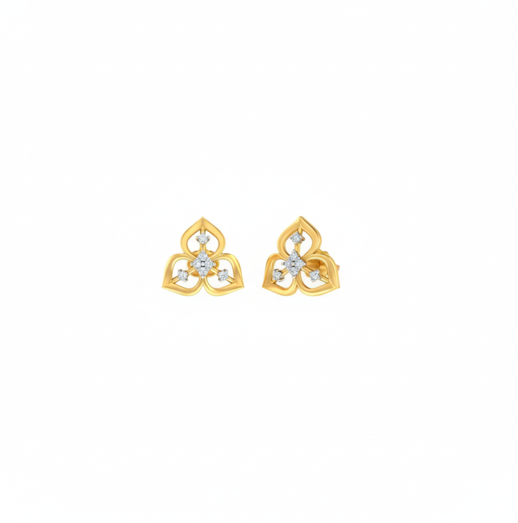 Clover Diamond Stud Earrings