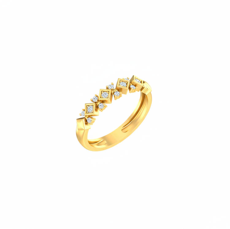 Geometric Flair Diamond Stacking Ring