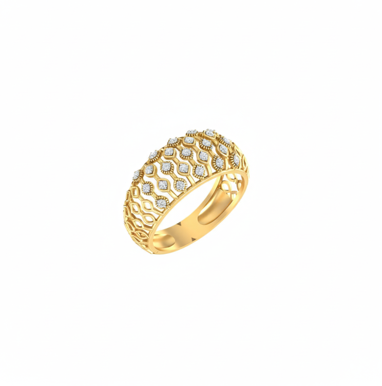 Honeycomb Pave Diamond Band