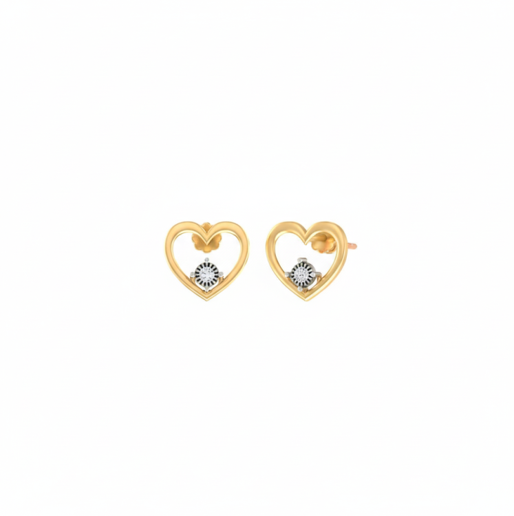 'Heart of Love' Diamond Stud Earrings