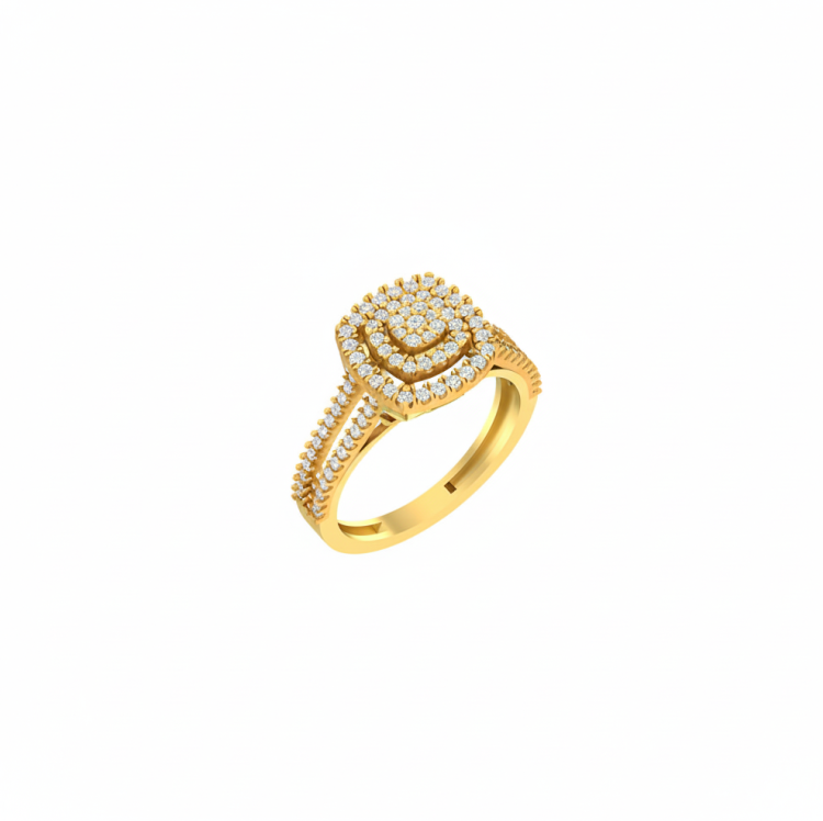 Dual Halo Diamond Cocktail Ring