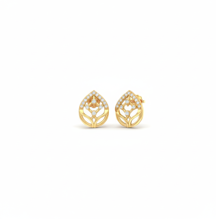 Petal Diamond Stud Earrings