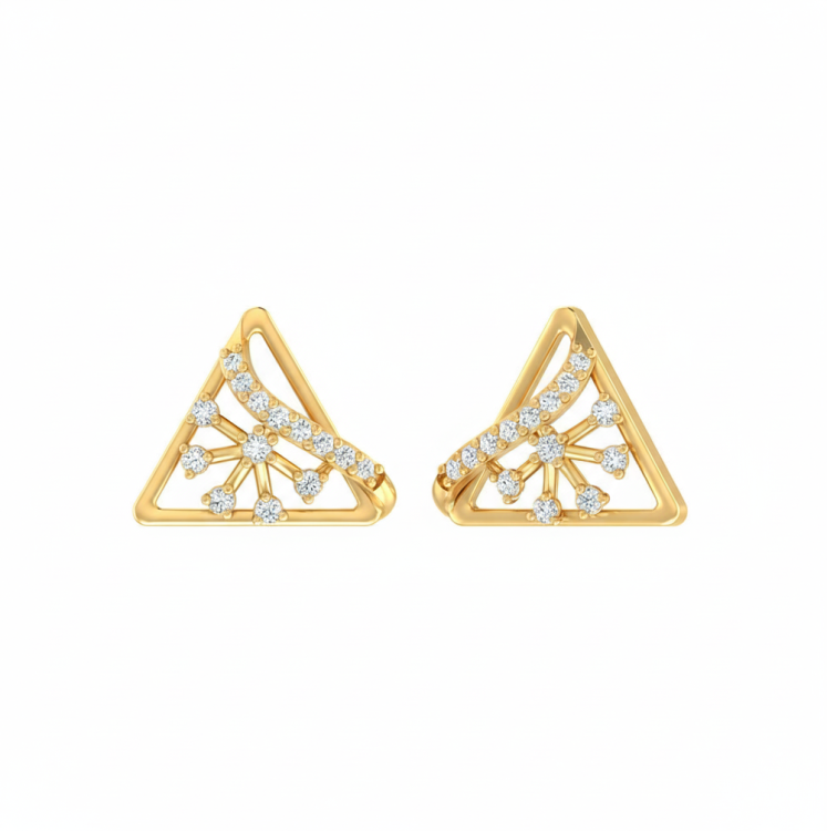 Cosmic Triangle Diamond Studs