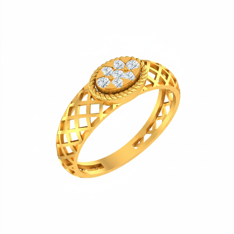 Lattice Rhythm Diamond Ring
