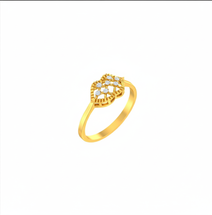 Filigree Lattice Diamond Ring