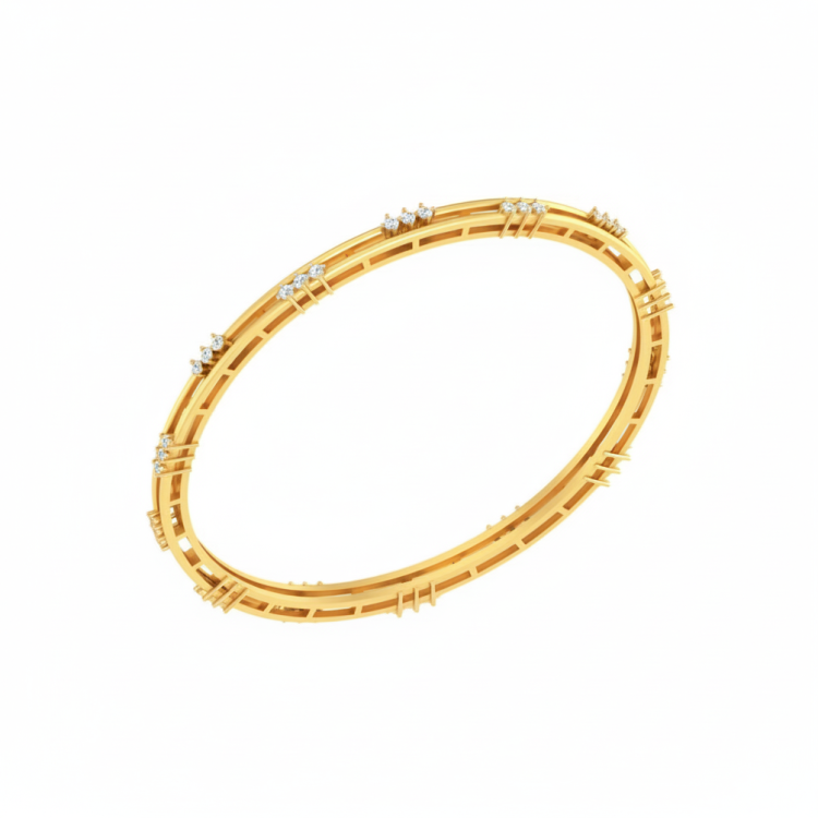 Architectural Glint Diamond Bangle