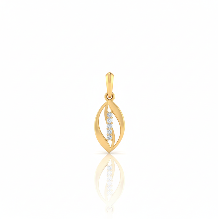 Open Petal Diamond Pendant