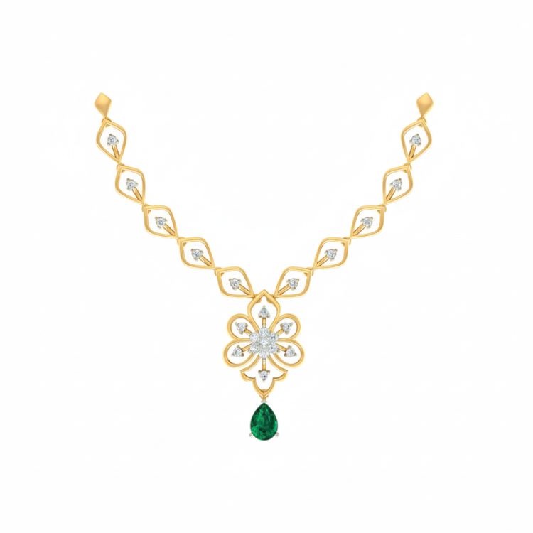 Emerald Bloom Diamond Statement Necklace